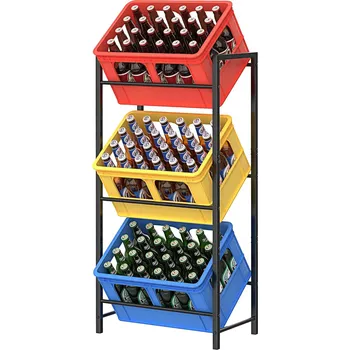 Dílenský regál Regál na 3 přepravky na nápoje