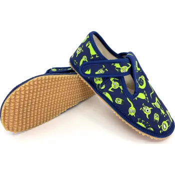 Chlapecké bačkory Beda barefoot bačkory zelená příšerka (BF 060010/W) 37, Vnitřní délka boty: 24,1 cm, Vnitřní šířka boty: 8,9 cm
