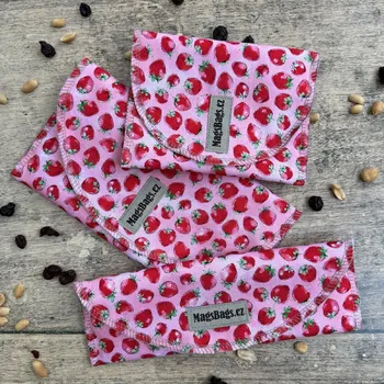 Svačinový box Sada velké a malé kapsy a jednorohlíkovky, jahody MagsBags.cz