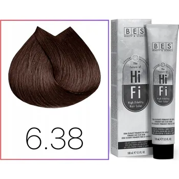 Barva na vlasy BES Hi-Fi Color tónovací krém na vlasy 6.38 Zlatě Béžová Tmavá Blond