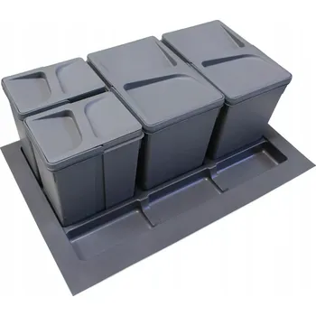 Odpadkový koš Hakner Optimo 80 šuplík třídič Odpadkový koš koše, pořadač 44 l 2x15 l 2x7 l