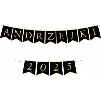 SVATOONDŘEJSKÁ NOC banner s černým nápis dekorace, girlanda