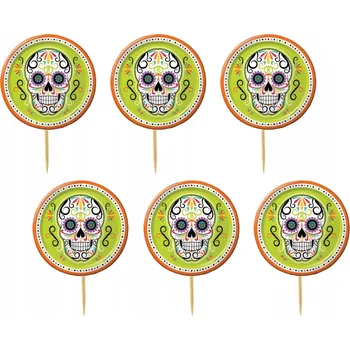 Obraz TOPPER NA DORT A MUFFINY HALLOWEEN DUCHOVÉ DÝNĚ KOČKA SADA TOPPERŮ 6 ks #54