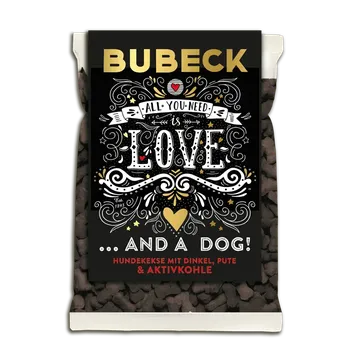 Pamlsek pro psa Dark side of Bubeck - psí sušenky se špaldou a aktivním uhlím 210g