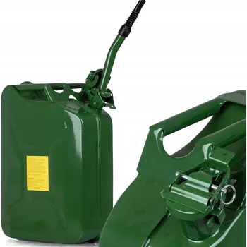 Kanystr KANISTR NA PALIVO 20 L KOVOVÝ KANISTR UZAVŘENÝ NA OLEJ BENZÍN + TRYCHTÝŘ