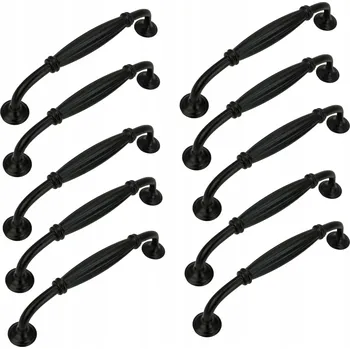 Nábytkové kování 10 x Nábytková úchytka černá 128 mm kovová úchytka pro kuchyňský nábytek