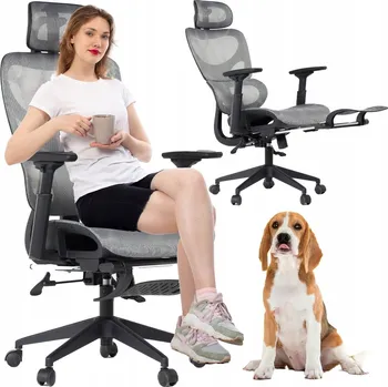 OTOČNÁ KANCELÁŘSKÁ ŽIDLE S VÝSUVNOU PODNOŽKOU, NASTAVITELNOU OPĚRKOU HLAVY MEVEN