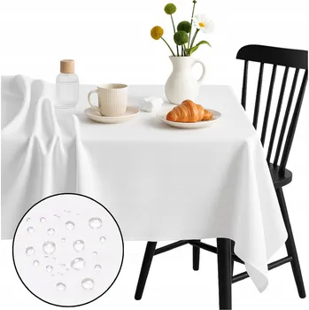 ubrus PLAMOODPORNÝ UBRUS HLADKÝ MATNÝ UNIVERZÁLNÍ 120x220 BÍLÝ HOTOVÝ NA STŮL