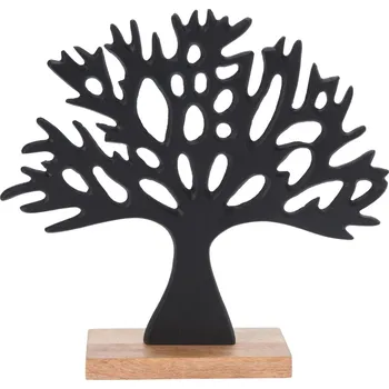 Vánoční dekorace dekorace STROM 27x25,5cm Al ČER/dřevo