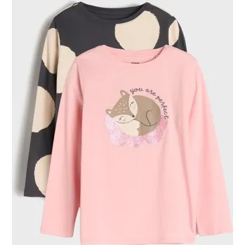 Dívčí oblečení Sinsay - Tričko s dlouhými rukávy 2 pack - vícebarevná - 074BA-MLC - 074BA-MLC-110-1