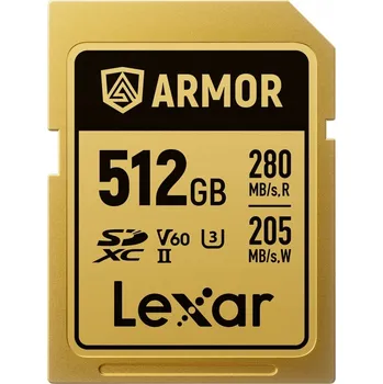 Paměťová karta Zesílená paměťová karta Lexar SDXC ARMOR Gold 512GB (čtení 280 MB/s, zápis 205 MB/s)