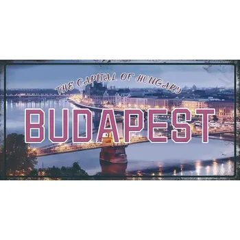 Plechová cedule Ceduľa značka Budapest 30x15cm