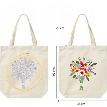 Obraz Sada pro vlastní výrobu vyšívané plátěné tašky