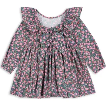 Dívčí šaty Dětské bavlněné šaty Konges Sløjd CIANNA LS BOW DRESS GOTS KS103755.9BYA vícebarevná MLC, vel. 104