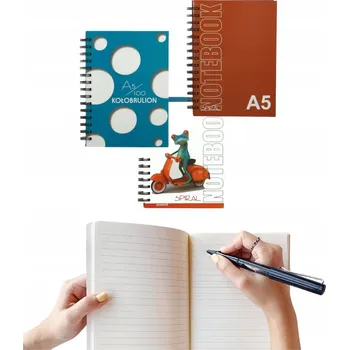 Blok Spirálový Blok Kroužkový Blok Kroužkový blok A5, 100 listů, Tvrdé desky (kostkovaný)