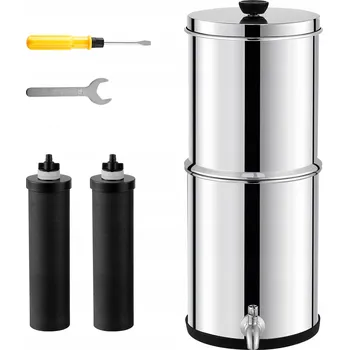 vodní filtr SucceBuy Filtr na Vodu 2 Filtry 7L+8,5L Přenosný s Účinnou Filtrací Stříbrný