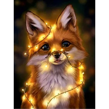 Obraz Malování Podle Čísel Vánoční Liška Liška Obrazy Velký Obraz na rámu 50x40