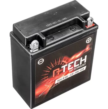 Motobaterie A-TECH baterie 12V, YB5L-B GEL, 5Ah, 65A, bezúdržbová GEL technologie 120x60x130, (aktivovaná ve výrobě)