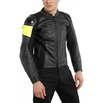 Moto bunda DAINESE VR46 POLE POSITION moto bunda kožená černá/žlutá