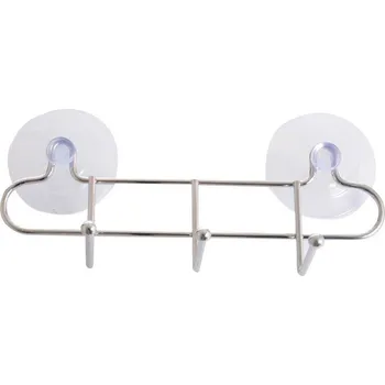Věšák Věšák na stěnu s 3 chromovanými háčky stříbrný