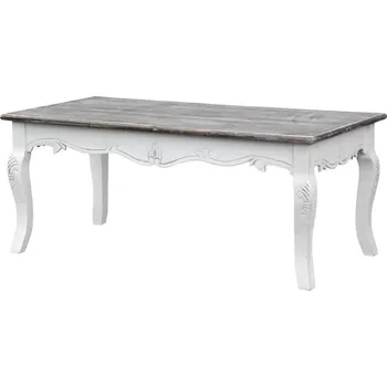 Konferenční stolek Konferenční stolek Rimini 120 cm z masivu bílý/tmavě hnědý