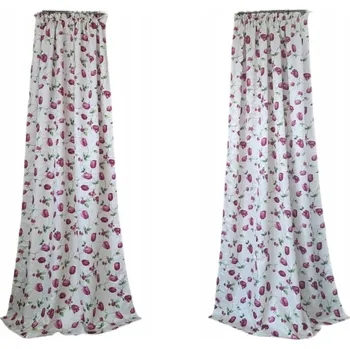 Záclonová látka 145 cm, růžové tulipány, obývací pokoj, pokoj, kuchyně - metráž