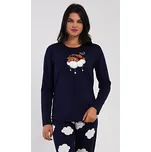 Vienetta Dámské pyžamo dlouhé Méďa na obláčku: tmavě modrá L