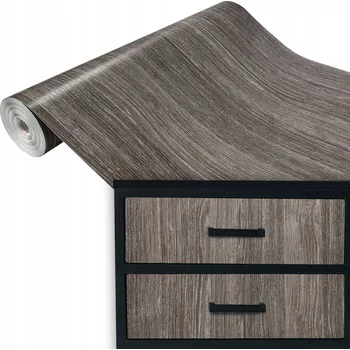 Tapeta Samolepicí Fólie na nábytek imitující dřevo, perleťově šedý dub 90x50