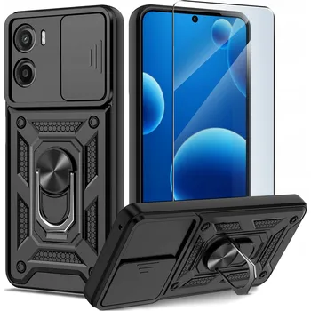 Pouzdro na mobilní telefon Pouzdro pro Motorola Moto G05 | E15 PANCERNE SLIDE RING CASE + SKLO 9H