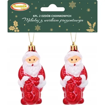Vánoční dekorace Vánoční ozdoby Mikuláš S PYTLEM, sada 2 ks