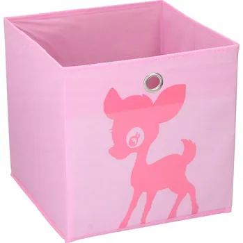 Úložný box ÚLOŽNÝ BOX NA HRAČKY velký koš krabička na hračky 28x28x28 cm RŮŽOVÝ