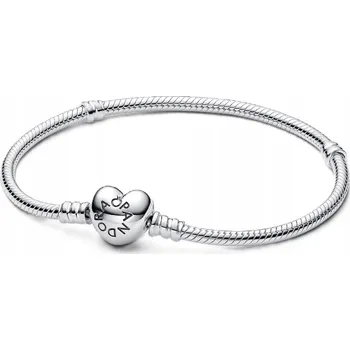 Náramek Náramek Pandora Moments 590719 23 cm srdce stříbrný