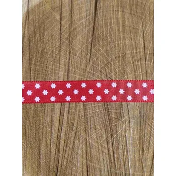 Stuha Vánoční stuha šíře 13 mm s hvězdičkami barva červeno bílá