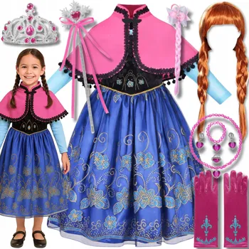 Karnevalový kostým Sada KOSTÝM Anna ŠATY na karnevalový ples 92-98 cm