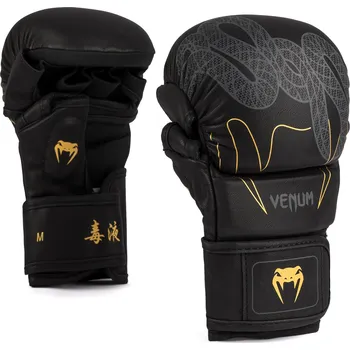MMA rukavice Venum Serpenti Sparring Gloves - Black/Silver/Gold Velikost: S