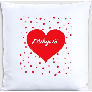 Dekorativní polštářek Dekorační polštář s potiskem miluji 40 x 40 cm Oboustranný tisk: NE
