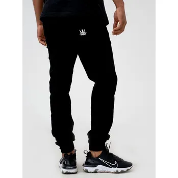 Pánské kalhoty PÁNSKÉ LÁTKOVÉ KALHOTY BAVLNĚNÉ JOGGER JIGGA WEAR Černé L