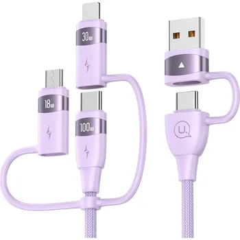 Datový kabel YOUSAMS Multifunkční nabíjecí kabel 6v1 100W 2m fialový