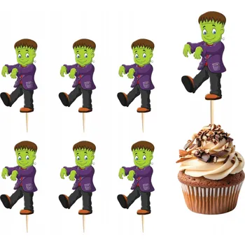 Obraz TOPPER NA DORT A MUFFINY HALLOWEEN DUCHY DÝNĚ KOČKA SADA TOPPERŮ 6ks #62