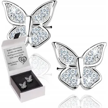 Náušnice STŘÍBRNÉ NÁUŠNICE 925 MOTÝLCI DÁREK GRAVÍROVÁNÍ