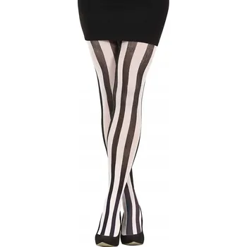 Dámské oblečení PUNČOCHÁČE S PRUHY ČERNOBÍLÉ HALLOWEEN