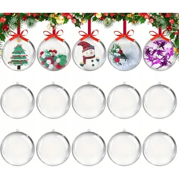 Vánoční dekorace Akrylová koule průhledná 8 cm - 10 kusů KOULE vánoční baňky