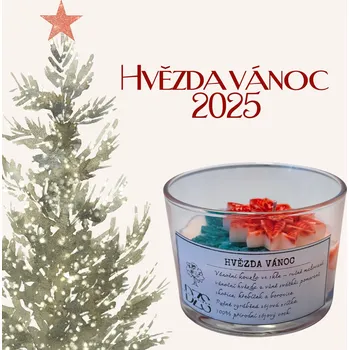 Svíčka Hvězda Vánoc - sójová svíčka 2