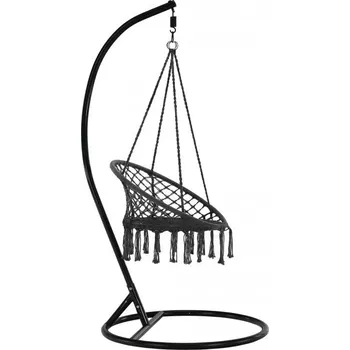 Křeslo Černé závěsné křeslo KOLUMBIA s černým stojanem