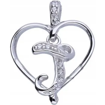 Přívěsek Stříbrný přívěsek 925 srdce s písmenem j 1,39g elegantní design na řetízek