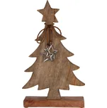 dekorace STROM 39cm dřevo + Al hvězdy