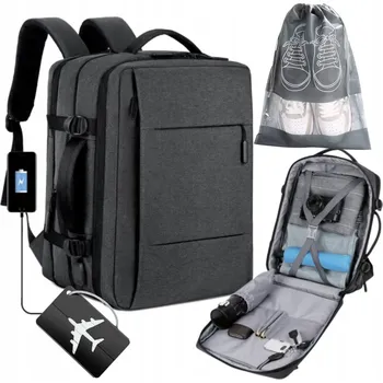 Batoh Příruční zavazadlo pro letadlo 40x25x20 RYANAIR WIZZAIR USB na boty