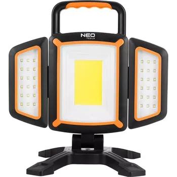 Svítilna NEO aku pracovní svítilna se stojanem, 2000lm, stavitelné části svítilny, 99-125