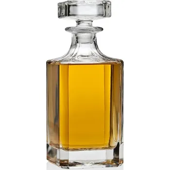 Karafa na whisky, koňak, skleněná, jednoduchá s těsnící zátkou LUXITO 700 ml