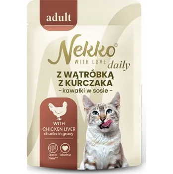 Krmivo pro kočku NEKKO DAILY kapsička pro dospělé pro kočky s kousky kuřecích jater v omáčce 85g